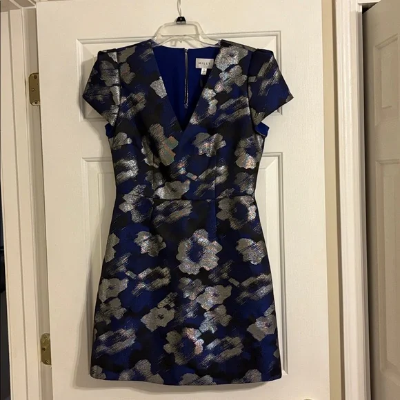 Milly Atalie Brush Metallic Floral Dress - Picture 2 of 5